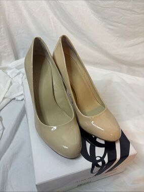 Nine West Patent Beige Nude Pumps